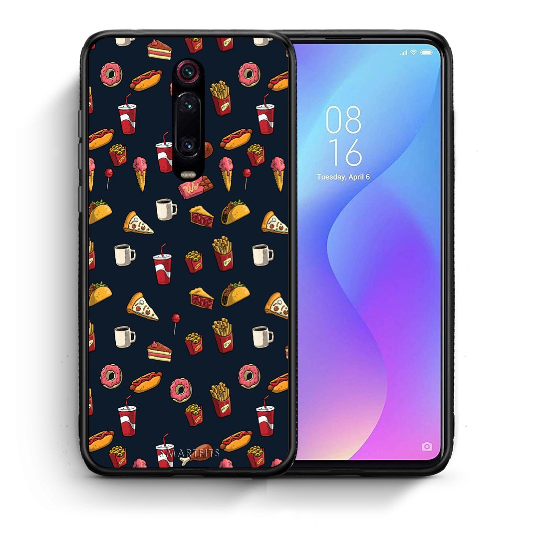 Θήκη Xiaomi Mi 9T Hungry Random από τη Smartfits με σχέδιο στο πίσω μέρος και μαύρο περίβλημα | Xiaomi Mi 9T Hungry Random case with colorful back and black bezels
