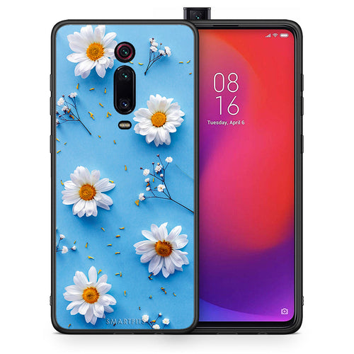 Θήκη Xiaomi Mi 9T Real Daisies από τη Smartfits με σχέδιο στο πίσω μέρος και μαύρο περίβλημα | Xiaomi Mi 9T Real Daisies case with colorful back and black bezels