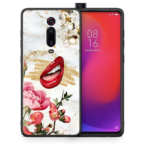 Θήκη Xiaomi Redmi K20/K20 Pro Red Lips από τη Smartfits με σχέδιο στο πίσω μέρος και μαύρο περίβλημα | Xiaomi Redmi K20/K20 Pro Red Lips case with colorful back and black bezels