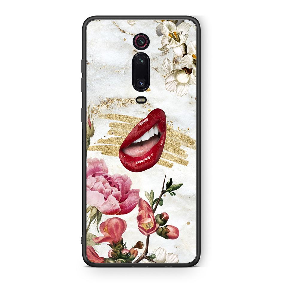 Xiaomi Mi 9T Red Lips θήκη από τη Smartfits με σχέδιο στο πίσω μέρος και μαύρο περίβλημα | Smartphone case with colorful back and black bezels by Smartfits