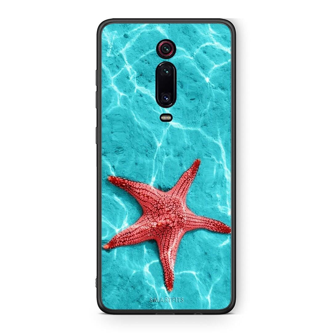 Xiaomi Mi 9T Red Starfish Θήκη από τη Smartfits με σχέδιο στο πίσω μέρος και μαύρο περίβλημα | Smartphone case with colorful back and black bezels by Smartfits