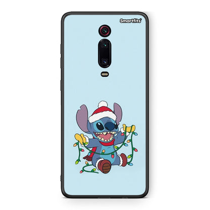 Xiaomi Mi 9T Santa Stich θήκη από τη Smartfits με σχέδιο στο πίσω μέρος και μαύρο περίβλημα | Smartphone case with colorful back and black bezels by Smartfits