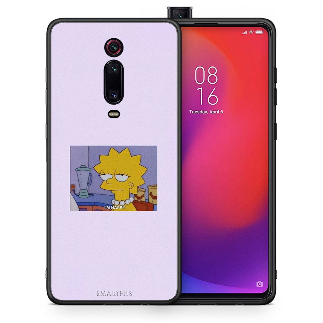 Θήκη Xiaomi Redmi K20/K20 Pro So Happy από τη Smartfits με σχέδιο στο πίσω μέρος και μαύρο περίβλημα | Xiaomi Redmi K20/K20 Pro So Happy case with colorful back and black bezels