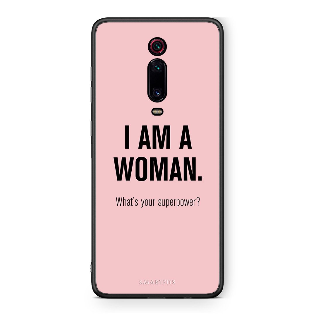 Xiaomi Mi 9T Superpower Woman θήκη από τη Smartfits με σχέδιο στο πίσω μέρος και μαύρο περίβλημα | Smartphone case with colorful back and black bezels by Smartfits