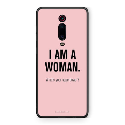 Xiaomi Mi 9T Superpower Woman θήκη από τη Smartfits με σχέδιο στο πίσω μέρος και μαύρο περίβλημα | Smartphone case with colorful back and black bezels by Smartfits