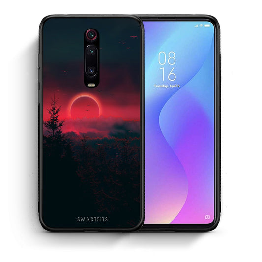 Θήκη Xiaomi Mi 9T Sunset Tropic από τη Smartfits με σχέδιο στο πίσω μέρος και μαύρο περίβλημα | Xiaomi Mi 9T Sunset Tropic case with colorful back and black bezels