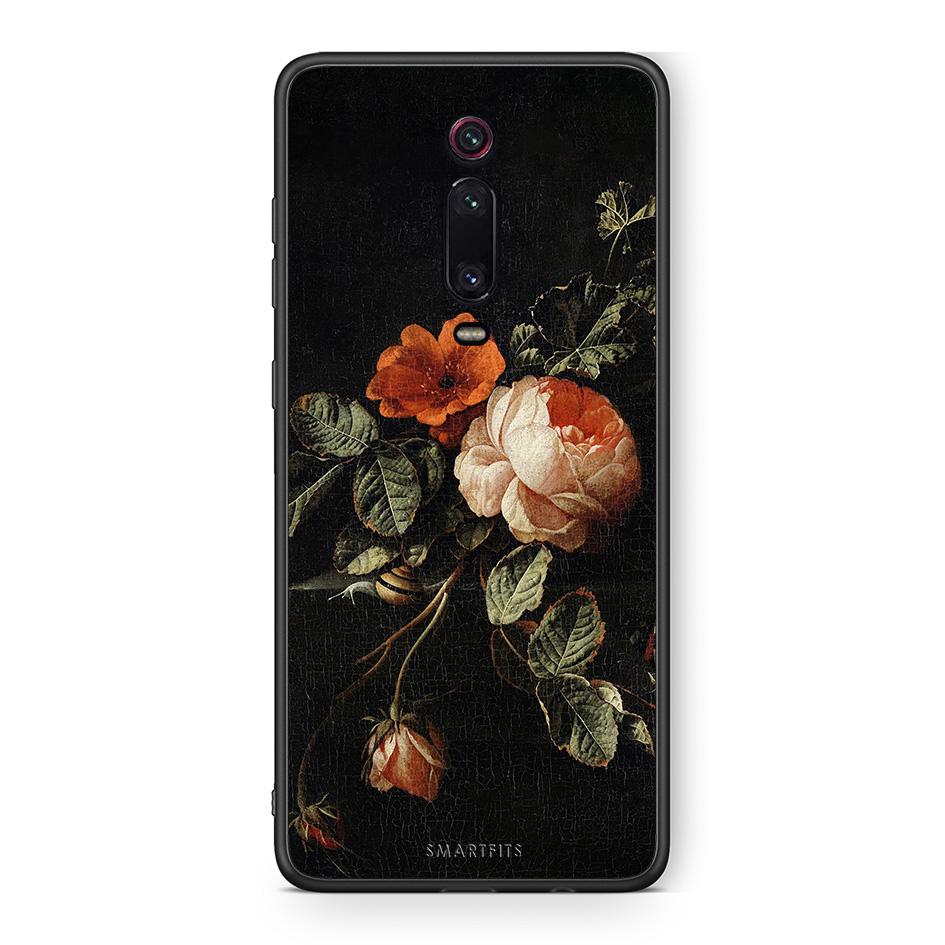 Xiaomi Mi 9T Vintage Roses θήκη από τη Smartfits με σχέδιο στο πίσω μέρος και μαύρο περίβλημα | Smartphone case with colorful back and black bezels by Smartfits