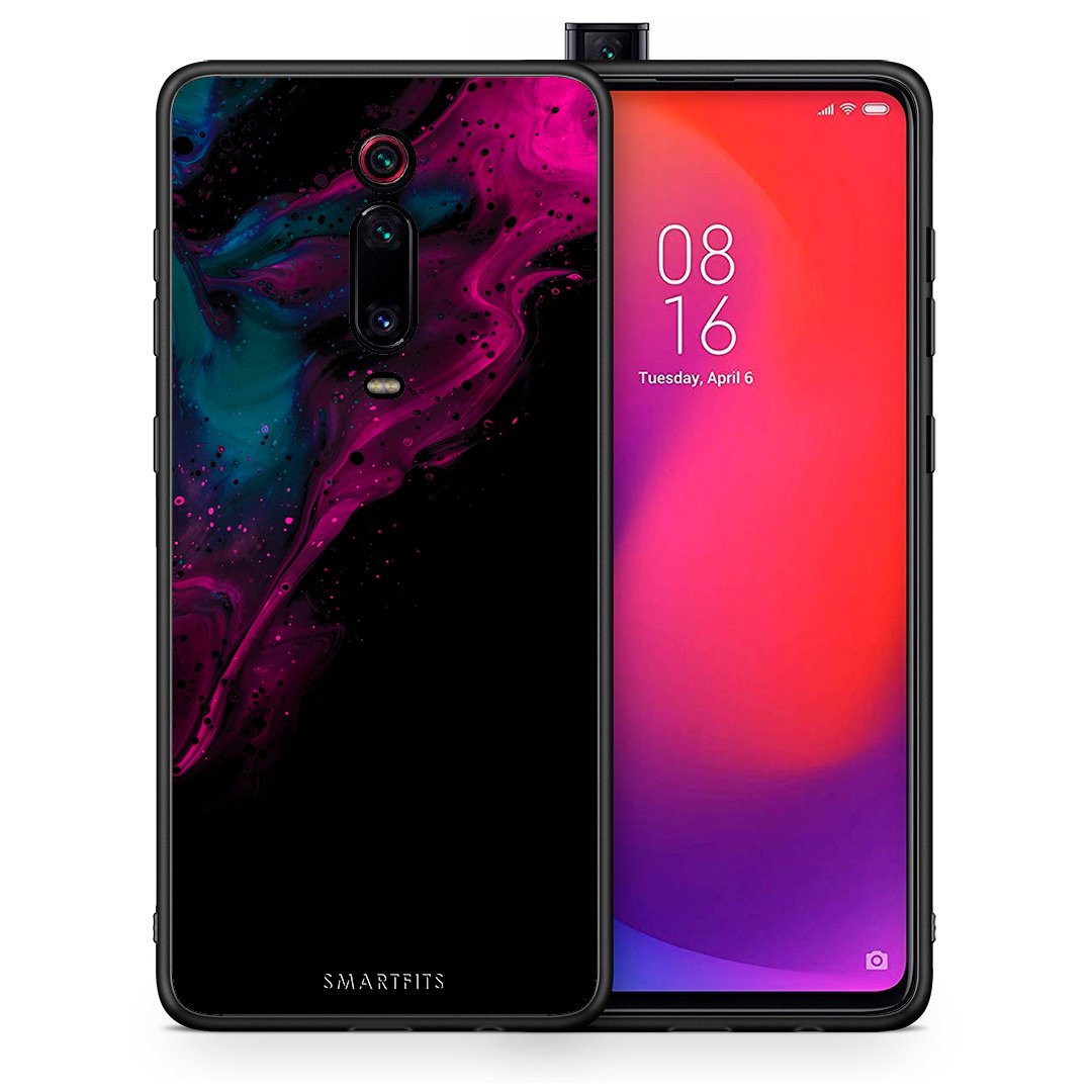Θήκη Xiaomi Redmi K20/K20 Pro Pink Black Watercolor από τη Smartfits με σχέδιο στο πίσω μέρος και μαύρο περίβλημα | Xiaomi Redmi K20/K20 Pro Pink Black Watercolor case with colorful back and black bezels