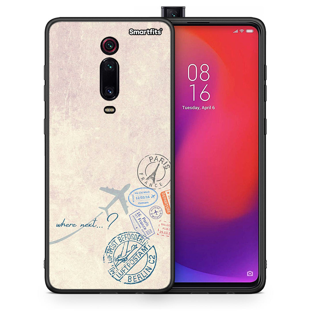 Θήκη Xiaomi Mi 9T Where Next από τη Smartfits με σχέδιο στο πίσω μέρος και μαύρο περίβλημα | Xiaomi Mi 9T Where Next case with colorful back and black bezels