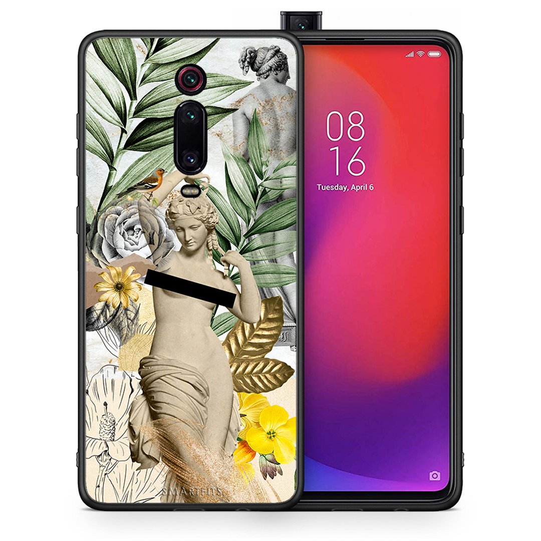 Θήκη Xiaomi Mi 9T Woman Statue από τη Smartfits με σχέδιο στο πίσω μέρος και μαύρο περίβλημα | Xiaomi Mi 9T Woman Statue case with colorful back and black bezels