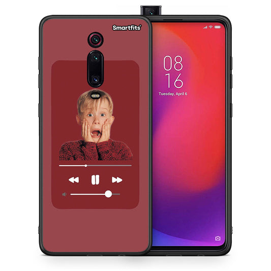 Θήκη Xiaomi Mi 9T Xmas Alone Music από τη Smartfits με σχέδιο στο πίσω μέρος και μαύρο περίβλημα | Xiaomi Mi 9T Xmas Alone Music case with colorful back and black bezels