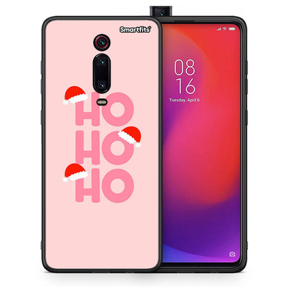 Θήκη Xiaomi Mi 9T Xmas Ho Ho Ho από τη Smartfits με σχέδιο στο πίσω μέρος και μαύρο περίβλημα | Xiaomi Mi 9T Xmas Ho Ho Ho case with colorful back and black bezels