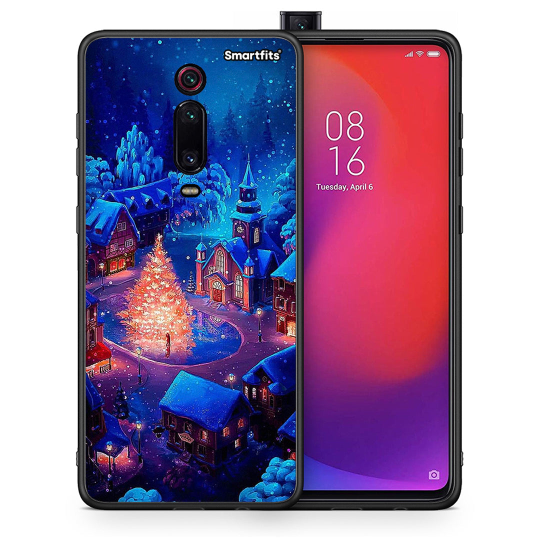 Θήκη Xiaomi Redmi K20/K20 Pro Xmas Village από τη Smartfits με σχέδιο στο πίσω μέρος και μαύρο περίβλημα | Xiaomi Redmi K20/K20 Pro Xmas Village case with colorful back and black bezels