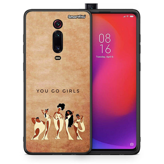 Θήκη Xiaomi Mi 9T You Go Girl από τη Smartfits με σχέδιο στο πίσω μέρος και μαύρο περίβλημα | Xiaomi Mi 9T You Go Girl case with colorful back and black bezels
