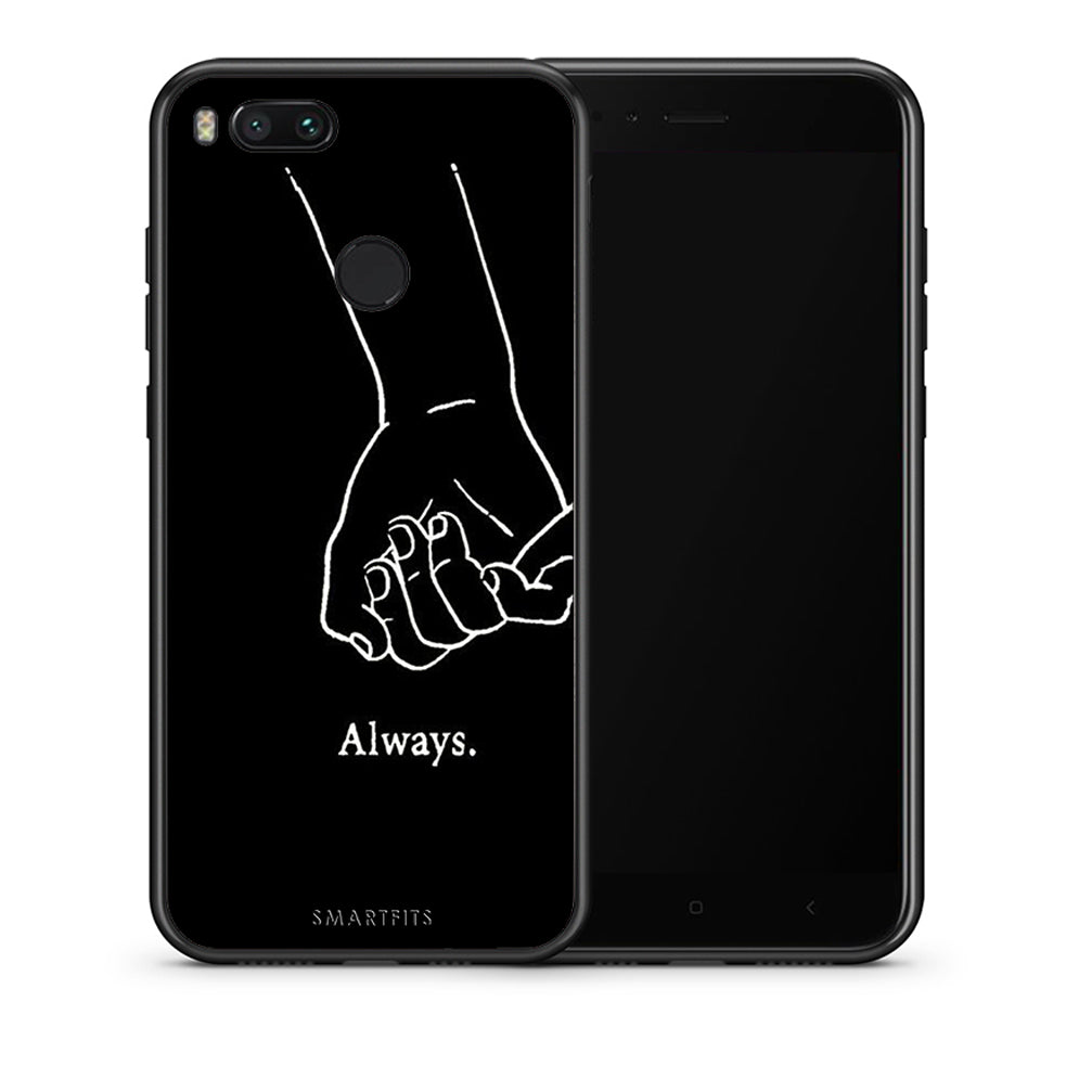 Θήκη Αγίου Βαλεντίνου Xiaomi Mi A1 Always & Forever 1 από τη Smartfits με σχέδιο στο πίσω μέρος και μαύρο περίβλημα | Xiaomi Mi A1 Always & Forever 1 case with colorful back and black bezels
