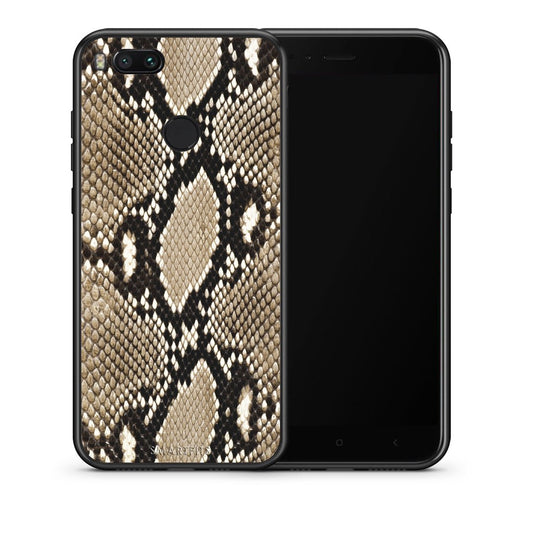Θήκη Xiaomi Mi A1 Fashion Snake Animal από τη Smartfits με σχέδιο στο πίσω μέρος και μαύρο περίβλημα | Xiaomi Mi A1 Fashion Snake Animal case with colorful back and black bezels