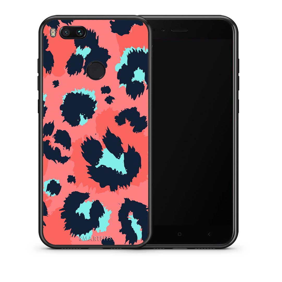 Θήκη Xiaomi Mi A1 Pink Leopard Animal από τη Smartfits με σχέδιο στο πίσω μέρος και μαύρο περίβλημα | Xiaomi Mi A1 Pink Leopard Animal case with colorful back and black bezels