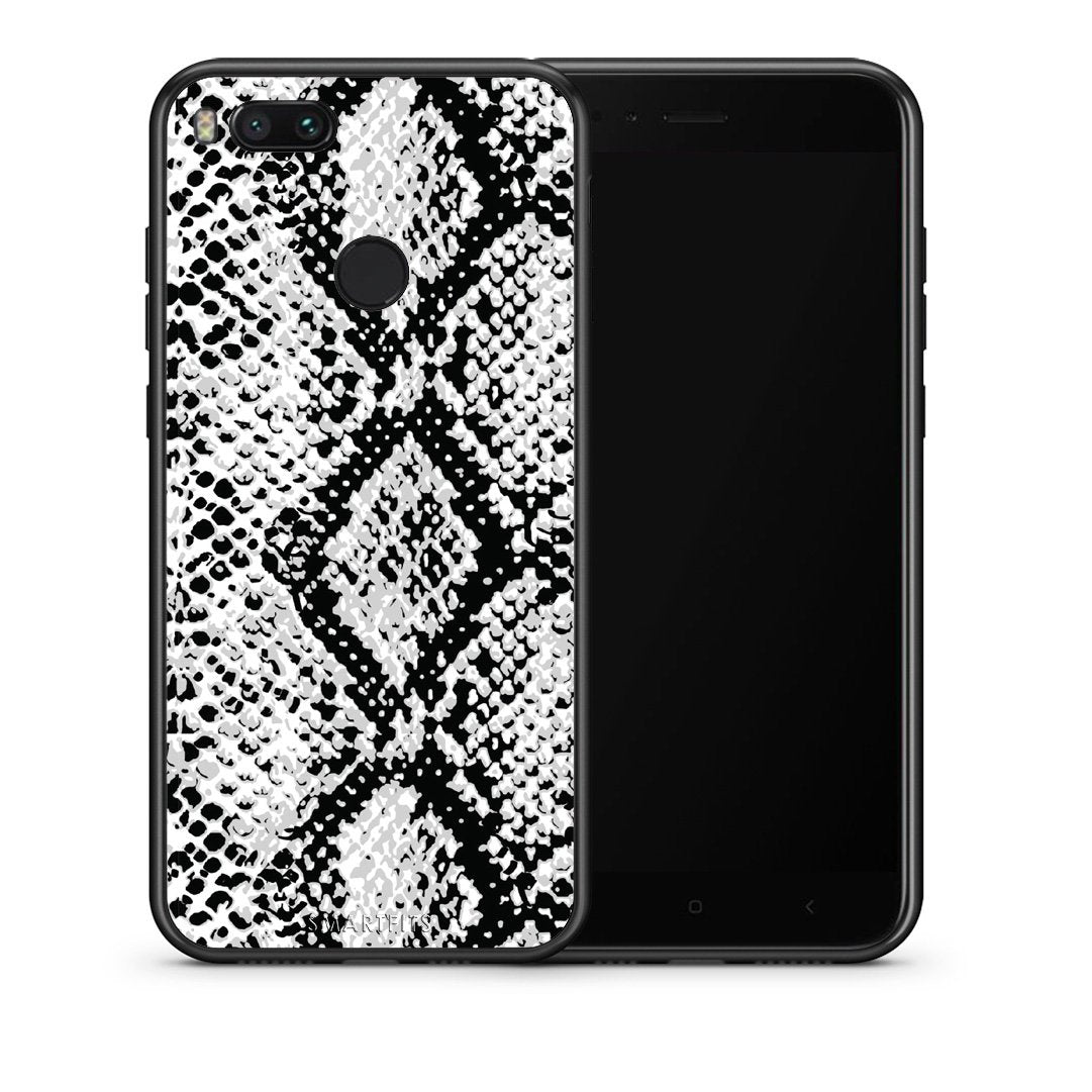 Θήκη Xiaomi Mi A1 White Snake Animal από τη Smartfits με σχέδιο στο πίσω μέρος και μαύρο περίβλημα | Xiaomi Mi A1 White Snake Animal case with colorful back and black bezels