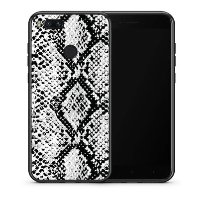 Θήκη Xiaomi Mi A1 White Snake Animal από τη Smartfits με σχέδιο στο πίσω μέρος και μαύρο περίβλημα | Xiaomi Mi A1 White Snake Animal case with colorful back and black bezels