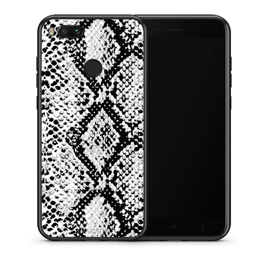 Θήκη Xiaomi Mi A1 White Snake Animal από τη Smartfits με σχέδιο στο πίσω μέρος και μαύρο περίβλημα | Xiaomi Mi A1 White Snake Animal case with colorful back and black bezels