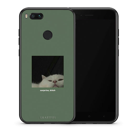 Θήκη Xiaomi Mi A1 Bitch Surprise από τη Smartfits με σχέδιο στο πίσω μέρος και μαύρο περίβλημα | Xiaomi Mi A1 Bitch Surprise case with colorful back and black bezels