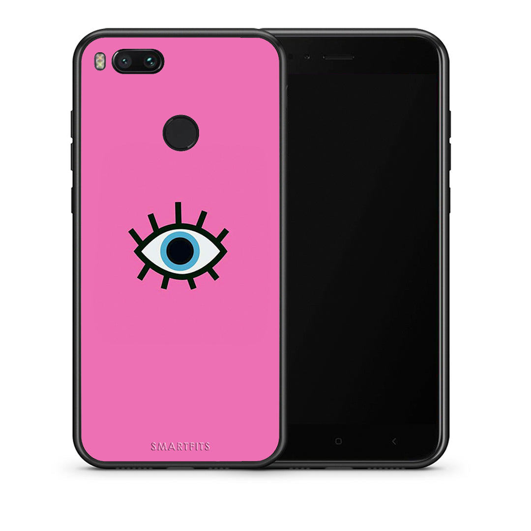 Θήκη Xiaomi Mi A1 Blue Eye Pink από τη Smartfits με σχέδιο στο πίσω μέρος και μαύρο περίβλημα | Xiaomi Mi A1 Blue Eye Pink case with colorful back and black bezels