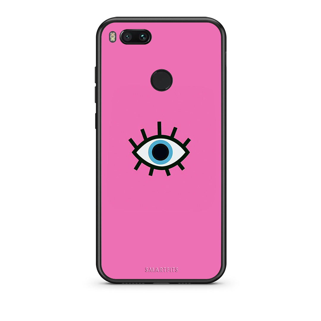 xiaomi mi aBlue Eye Pink θήκη από τη Smartfits με σχέδιο στο πίσω μέρος και μαύρο περίβλημα | Smartphone case with colorful back and black bezels by Smartfits