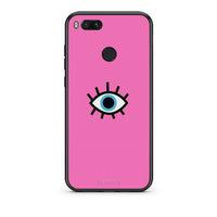 Thumbnail for xiaomi mi aBlue Eye Pink θήκη από τη Smartfits με σχέδιο στο πίσω μέρος και μαύρο περίβλημα | Smartphone case with colorful back and black bezels by Smartfits