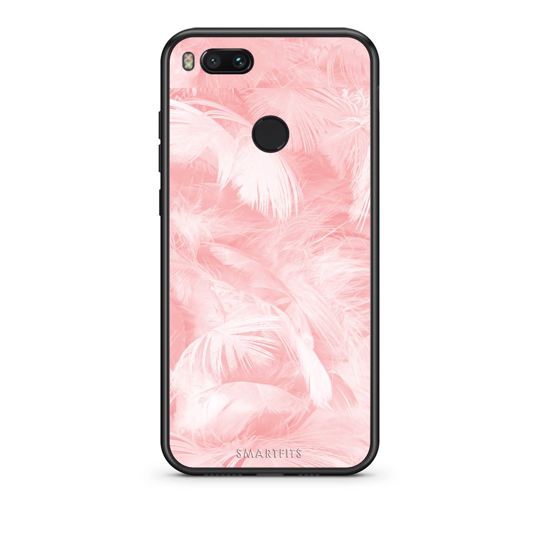 33 - xiaomi mi aPink Feather Boho case, cover, bumper