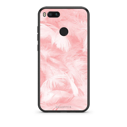 33 - xiaomi mi aPink Feather Boho case, cover, bumper