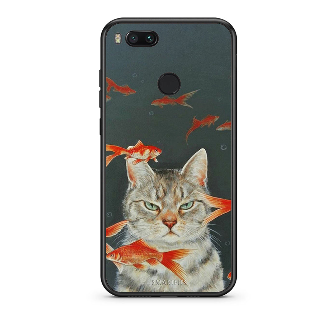 xiaomi mi aCat Goldfish θήκη από τη Smartfits με σχέδιο στο πίσω μέρος και μαύρο περίβλημα | Smartphone case with colorful back and black bezels by Smartfits