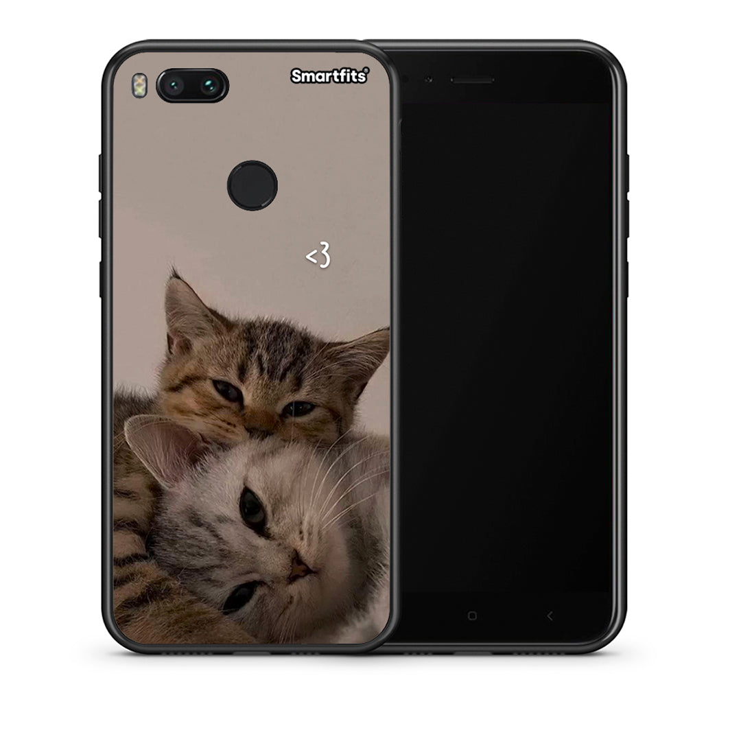 Θήκη Xiaomi Mi A1 Cats In Love από τη Smartfits με σχέδιο στο πίσω μέρος και μαύρο περίβλημα | Xiaomi Mi A1 Cats In Love case with colorful back and black bezels