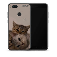 Thumbnail for Θήκη Xiaomi Mi A1 Cats In Love από τη Smartfits με σχέδιο στο πίσω μέρος και μαύρο περίβλημα | Xiaomi Mi A1 Cats In Love case with colorful back and black bezels