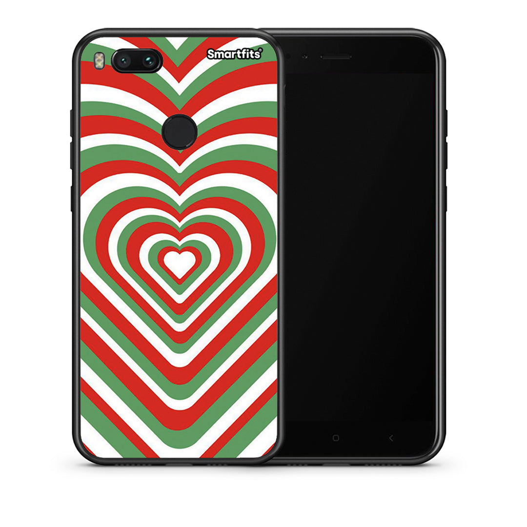 Θήκη Xiaomi Mi A1 Christmas Hearts από τη Smartfits με σχέδιο στο πίσω μέρος και μαύρο περίβλημα | Xiaomi Mi A1 Christmas Hearts case with colorful back and black bezels