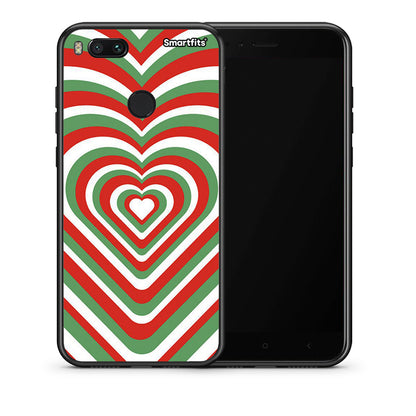 Θήκη Xiaomi Mi A1 Christmas Hearts από τη Smartfits με σχέδιο στο πίσω μέρος και μαύρο περίβλημα | Xiaomi Mi A1 Christmas Hearts case with colorful back and black bezels