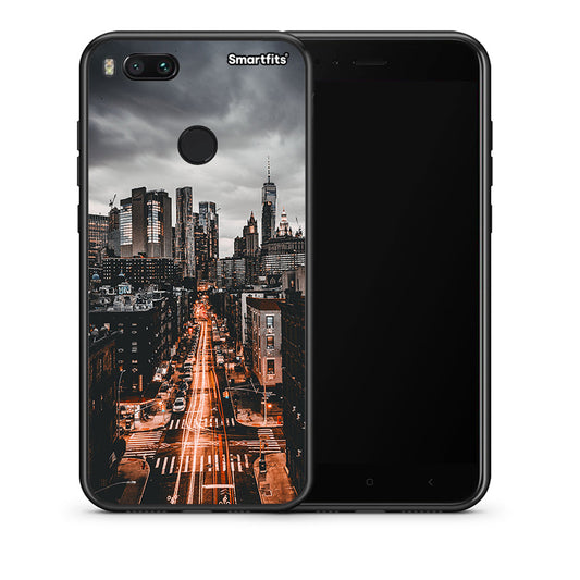 Θήκη Xiaomi Mi A1 City Lights από τη Smartfits με σχέδιο στο πίσω μέρος και μαύρο περίβλημα | Xiaomi Mi A1 City Lights case with colorful back and black bezels