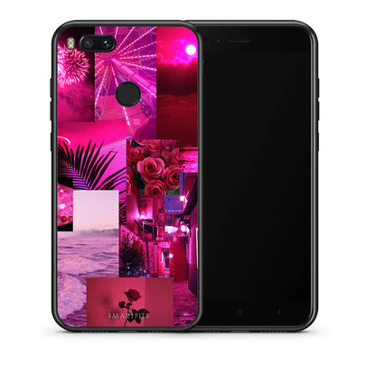 Θήκη Αγίου Βαλεντίνου Xiaomi Mi A1 Collage Red Roses από τη Smartfits με σχέδιο στο πίσω μέρος και μαύρο περίβλημα | Xiaomi Mi A1 Collage Red Roses case with colorful back and black bezels