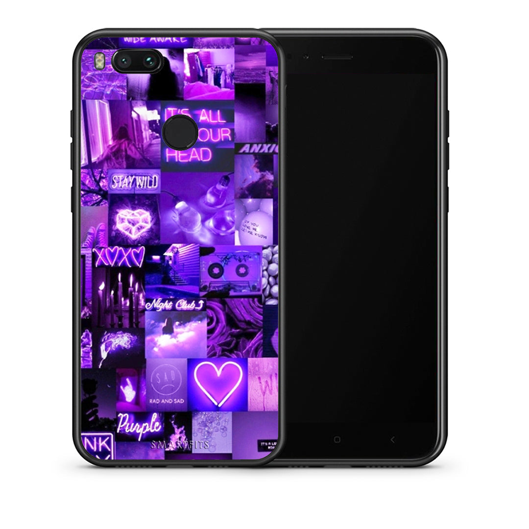 Θήκη Αγίου Βαλεντίνου Xiaomi Mi A1 Collage Stay Wild από τη Smartfits με σχέδιο στο πίσω μέρος και μαύρο περίβλημα | Xiaomi Mi A1 Collage Stay Wild case with colorful back and black bezels