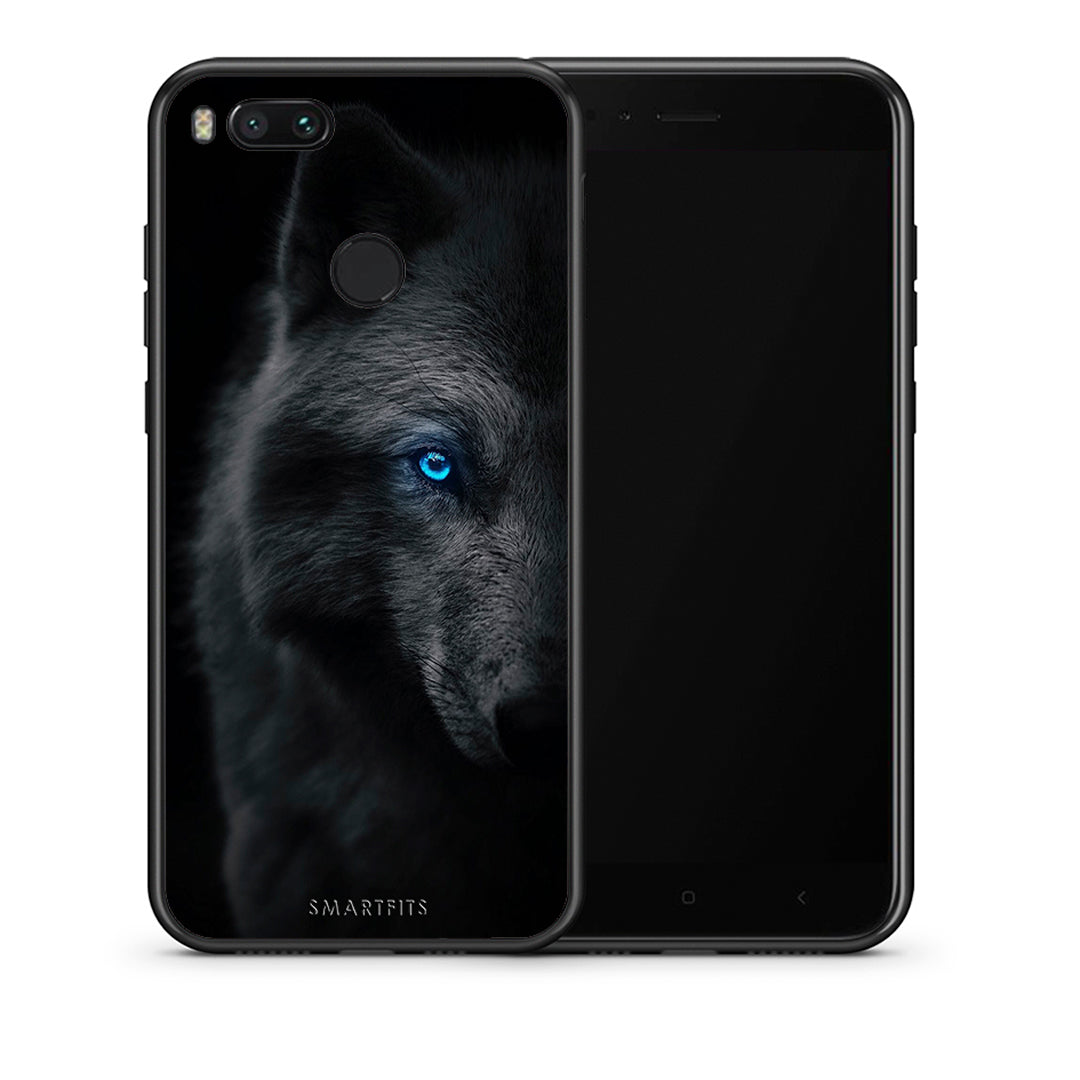 Θήκη Xiaomi Mi A1 Dark Wolf από τη Smartfits με σχέδιο στο πίσω μέρος και μαύρο περίβλημα | Xiaomi Mi A1 Dark Wolf case with colorful back and black bezels