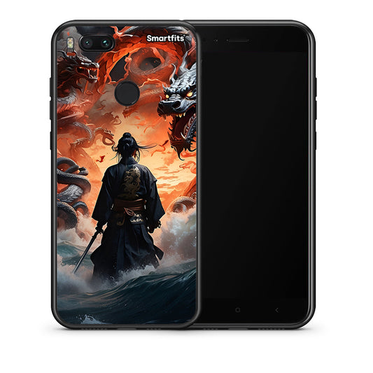 Θήκη Xiaomi Mi A1 Dragons Fight από τη Smartfits με σχέδιο στο πίσω μέρος και μαύρο περίβλημα | Xiaomi Mi A1 Dragons Fight case with colorful back and black bezels