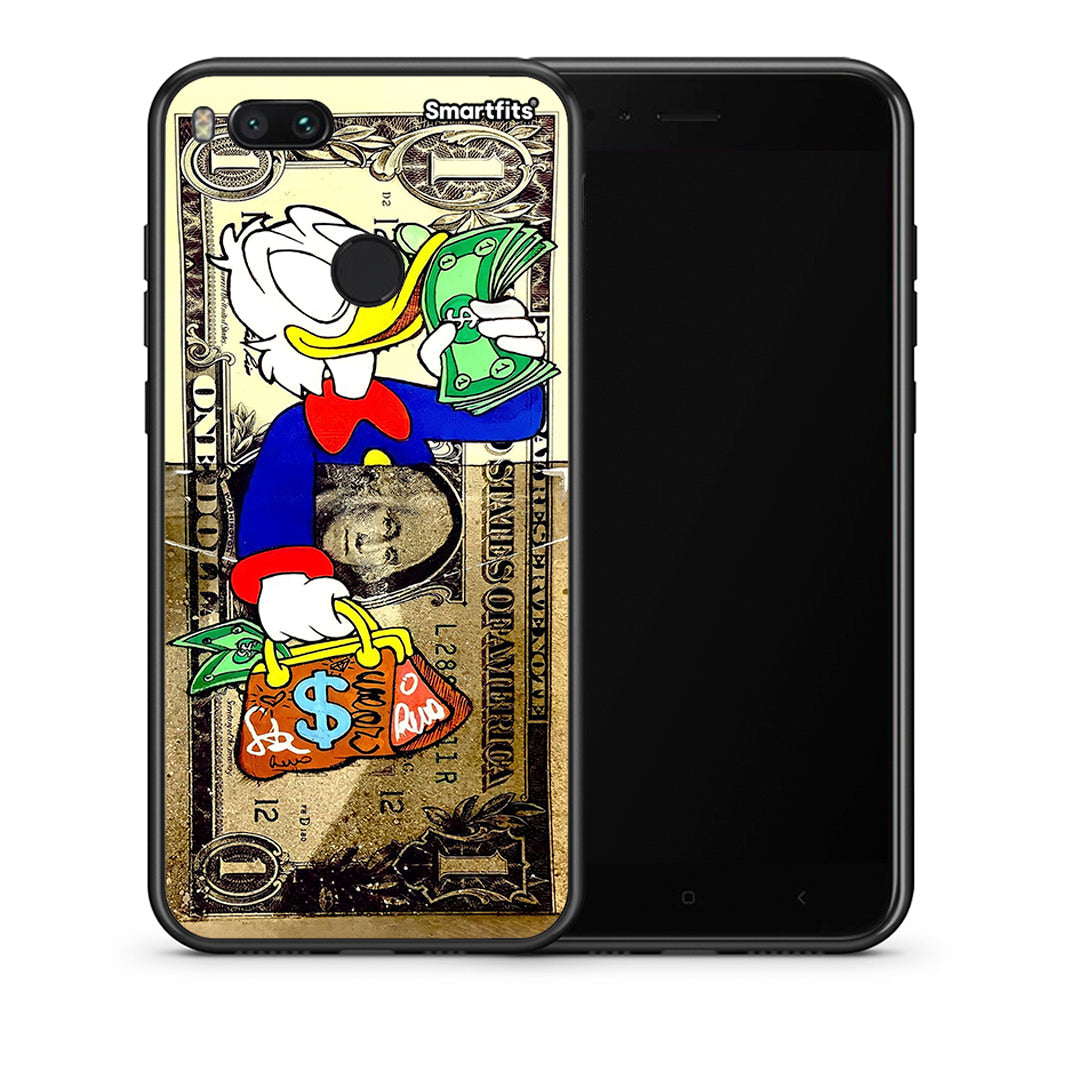 Θήκη Xiaomi Mi A1 Duck Money από τη Smartfits με σχέδιο στο πίσω μέρος και μαύρο περίβλημα | Xiaomi Mi A1 Duck Money case with colorful back and black bezels