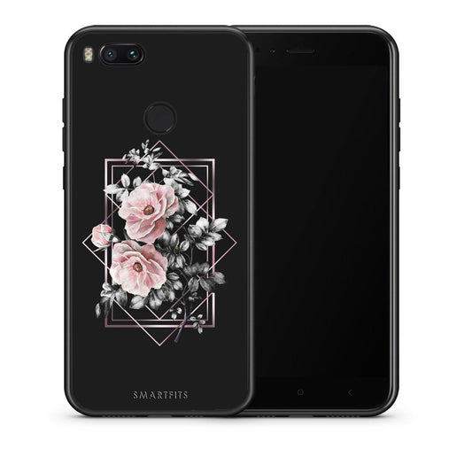 Θήκη Xiaomi Mi A1 Frame Flower από τη Smartfits με σχέδιο στο πίσω μέρος και μαύρο περίβλημα | Xiaomi Mi A1 Frame Flower case with colorful back and black bezels