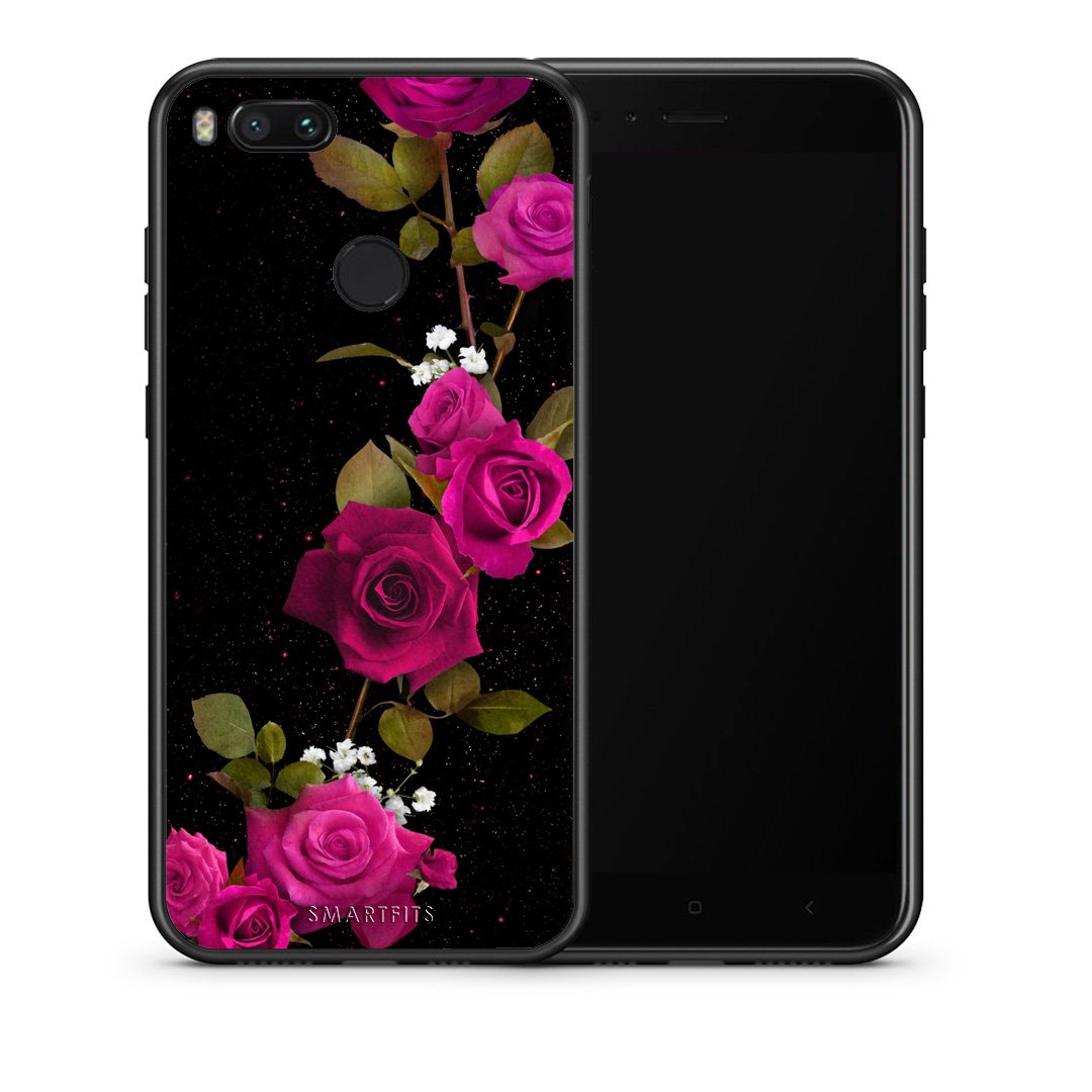 Θήκη Xiaomi Mi A1 Red Roses Flower από τη Smartfits με σχέδιο στο πίσω μέρος και μαύρο περίβλημα | Xiaomi Mi A1 Red Roses Flower case with colorful back and black bezels