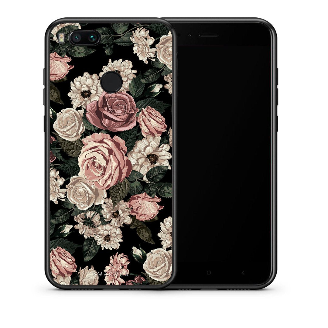 Θήκη Xiaomi Mi A1 Wild Roses Flower από τη Smartfits με σχέδιο στο πίσω μέρος και μαύρο περίβλημα | Xiaomi Mi A1 Wild Roses Flower case with colorful back and black bezels