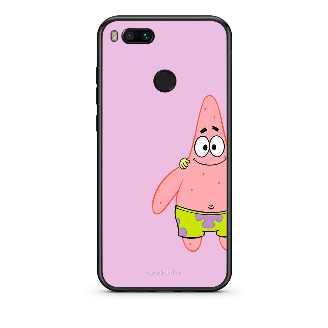 xiaomi mi a Friends Patrick θήκη από τη Smartfits με σχέδιο στο πίσω μέρος και μαύρο περίβλημα | Smartphone case with colorful back and black bezels by Smartfits