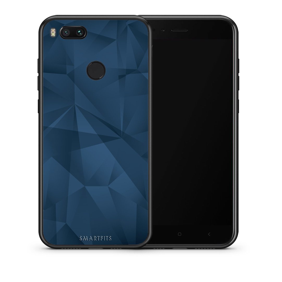 Θήκη Xiaomi Mi A1 Blue Abstract Geometric από τη Smartfits με σχέδιο στο πίσω μέρος και μαύρο περίβλημα | Xiaomi Mi A1 Blue Abstract Geometric case with colorful back and black bezels