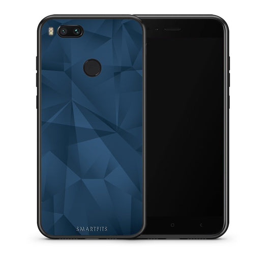 Θήκη Xiaomi Mi A1 Blue Abstract Geometric από τη Smartfits με σχέδιο στο πίσω μέρος και μαύρο περίβλημα | Xiaomi Mi A1 Blue Abstract Geometric case with colorful back and black bezels