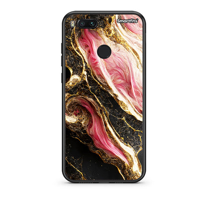 xiaomi mi aGlamorous Pink Marble θήκη από τη Smartfits με σχέδιο στο πίσω μέρος και μαύρο περίβλημα | Smartphone case with colorful back and black bezels by Smartfits