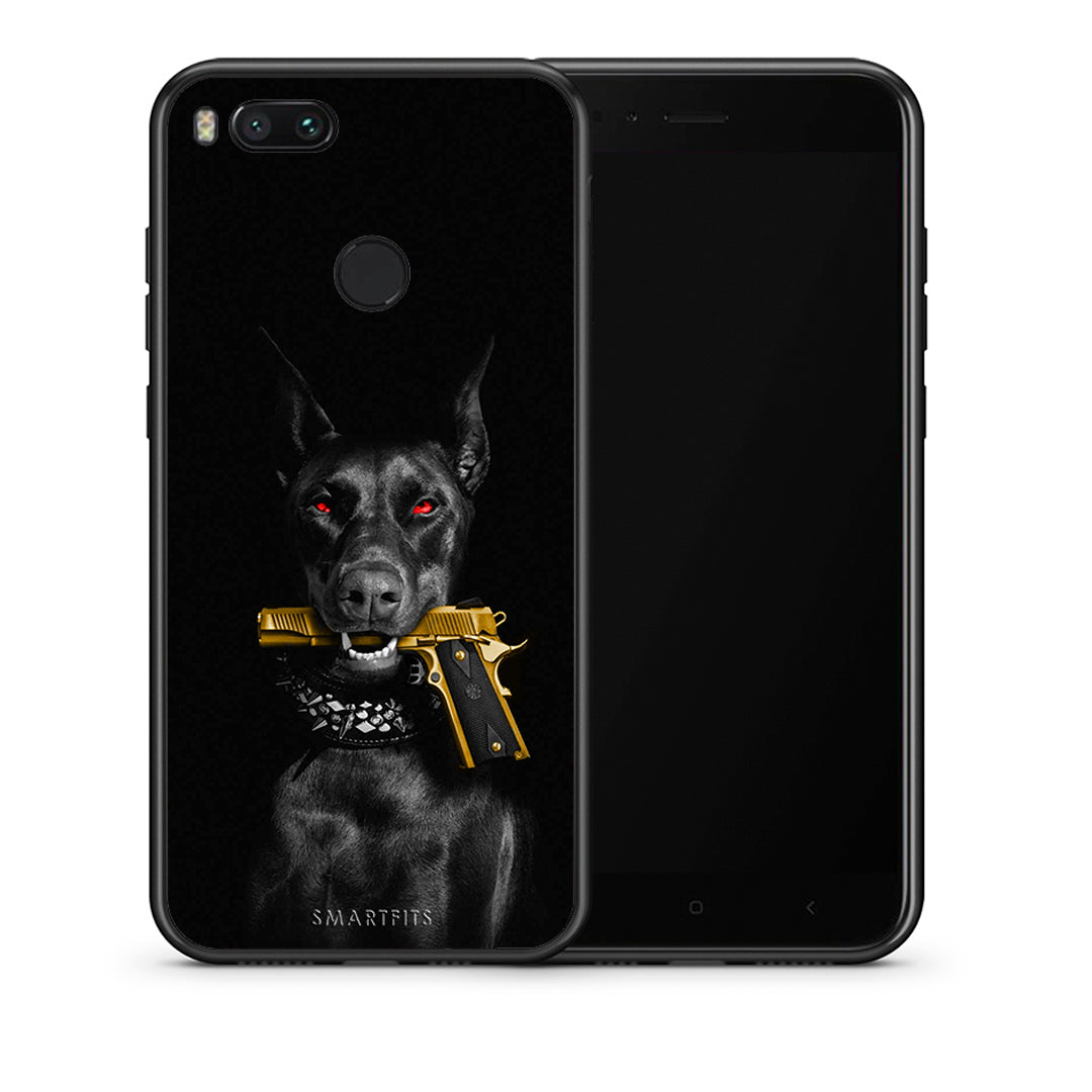 Θήκη Αγίου Βαλεντίνου Xiaomi Mi A1 Golden Gun από τη Smartfits με σχέδιο στο πίσω μέρος και μαύρο περίβλημα | Xiaomi Mi A1 Golden Gun case with colorful back and black bezels