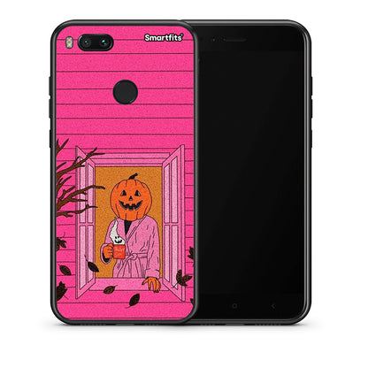 Θήκη Xiaomi Mi A1 Halloween Pumpkin Lady από τη Smartfits με σχέδιο στο πίσω μέρος και μαύρο περίβλημα | Xiaomi Mi A1 Halloween Pumpkin Lady case with colorful back and black bezels